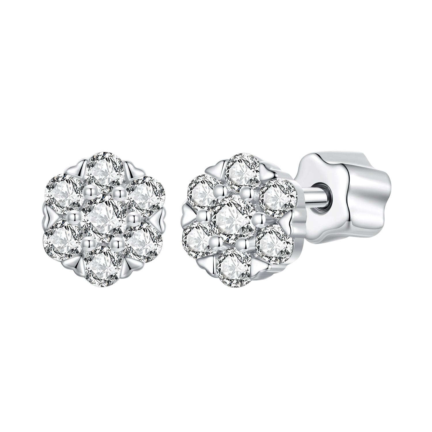 925 Sterling Silver Moissanite 0.15ct/0.027ct Earrings for Women DestGlow