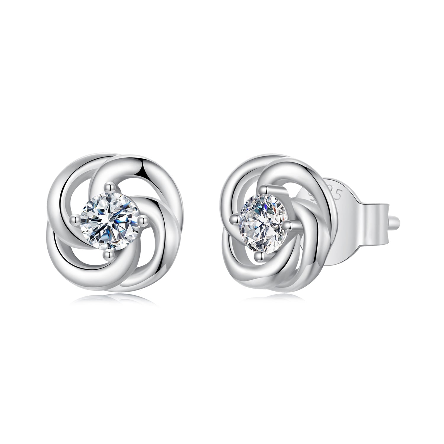 925 Sterling Silver Moissanite Earrings, 0.3cm, White Gold Plated, for Women DestGlow