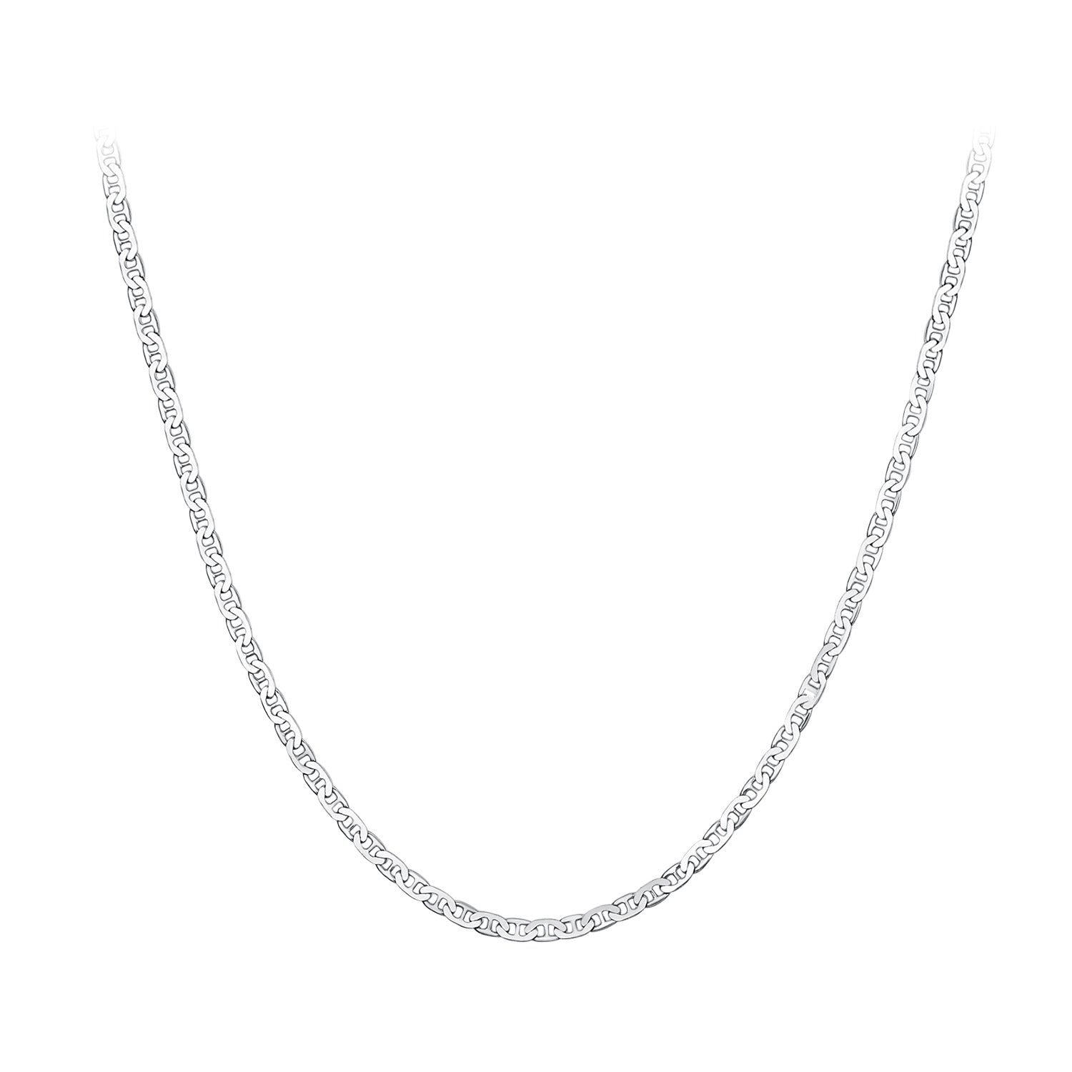 925 Sterling Silver Plated Platinum 45cm Necklace DestGlow