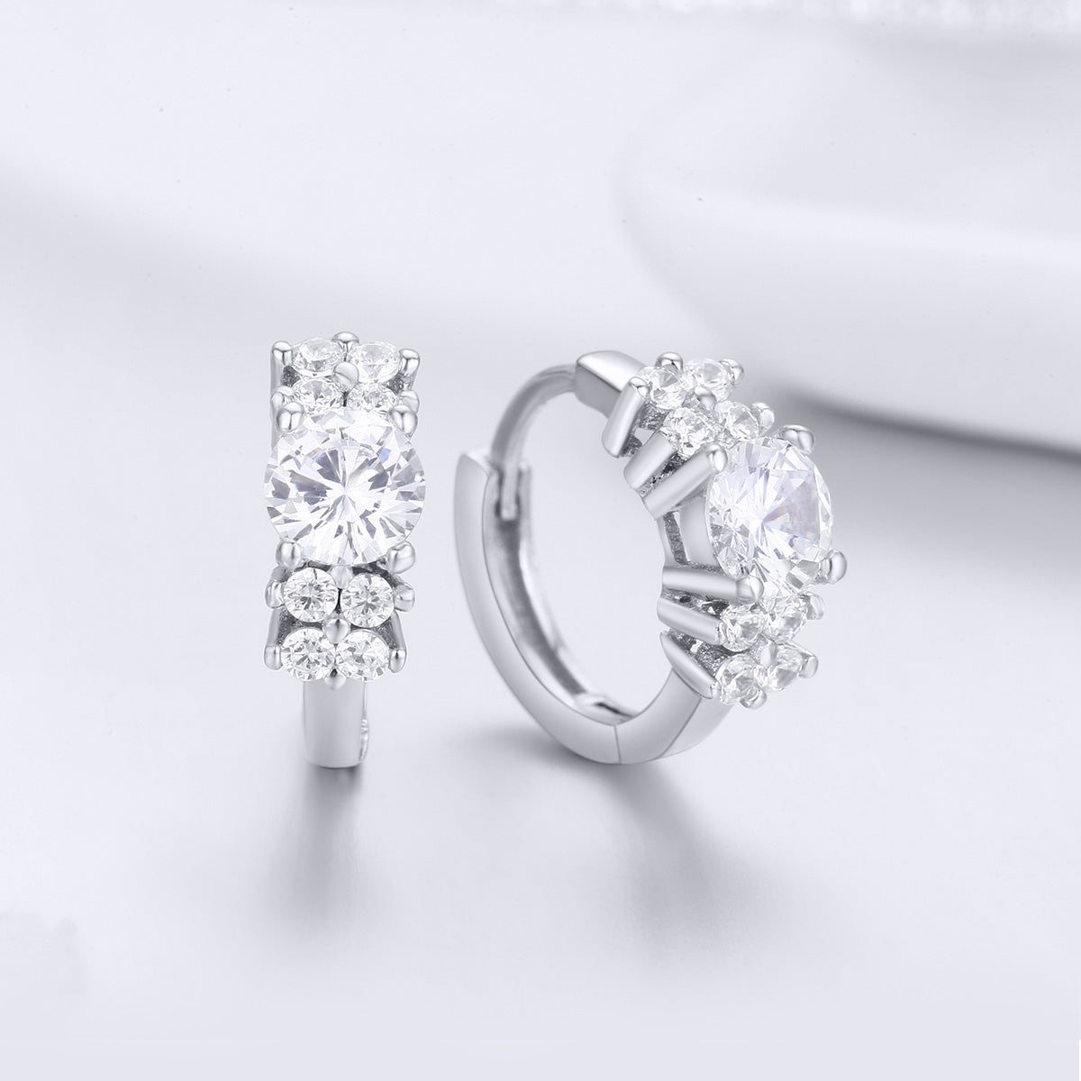 925 Sterling Silver Earrings with Pavé Setting and CZ Stone for Women DestGlow