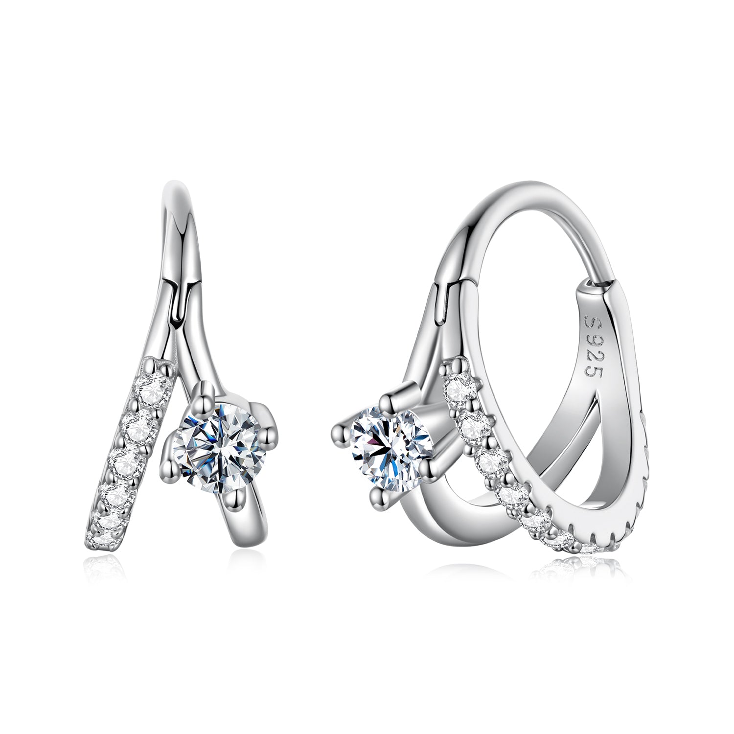 925 Sterling Silver Moissanite 0.3ct Earrings Size 1.2*0.6cm for Women DestGlow