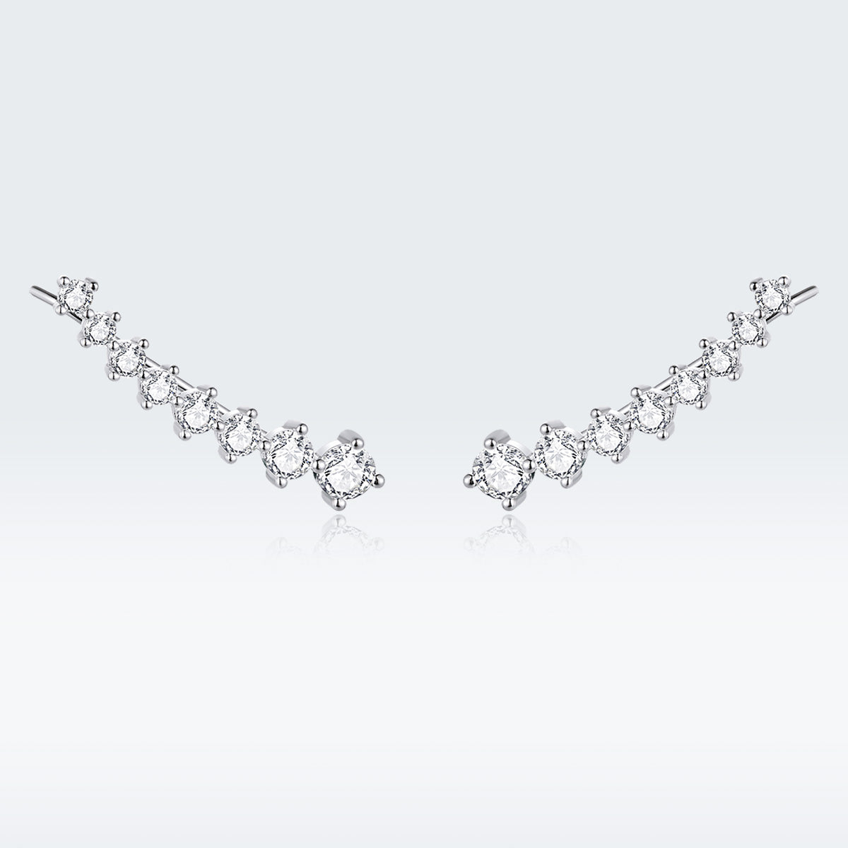 925 Sterling Silver Earrings with Pavé Setting CZ - 2.9*0.7cm DestGlow
