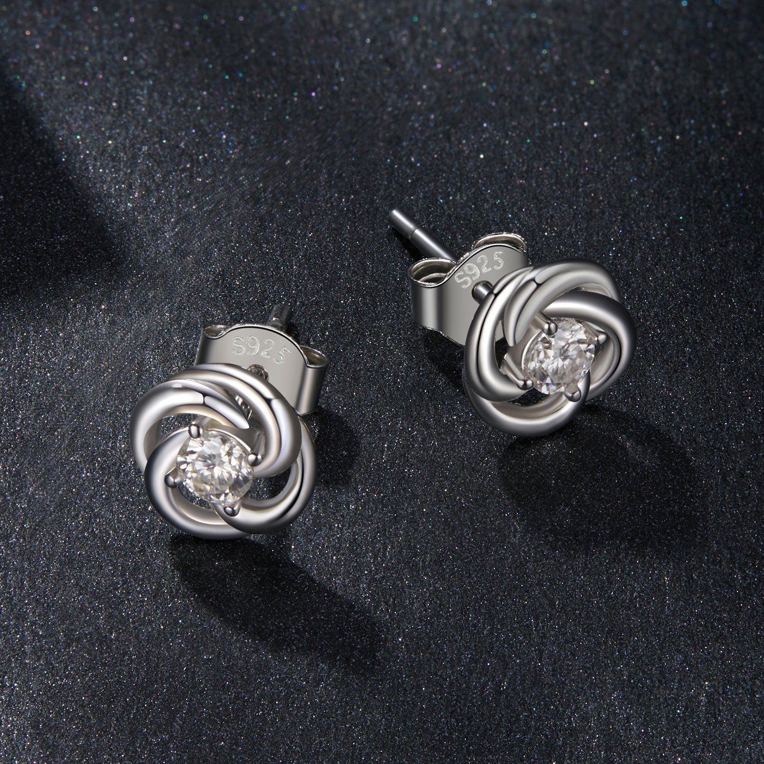 925 Sterling Silver Moissanite Earrings, 0.3cm, White Gold Plated, for Women DestGlow