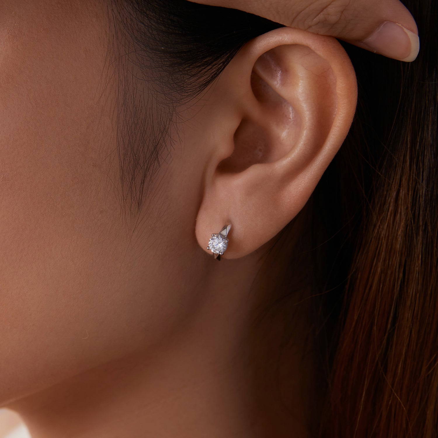 925 Sterling Silver Moissanite 0.50 Carat Earrings for Women DestGlow