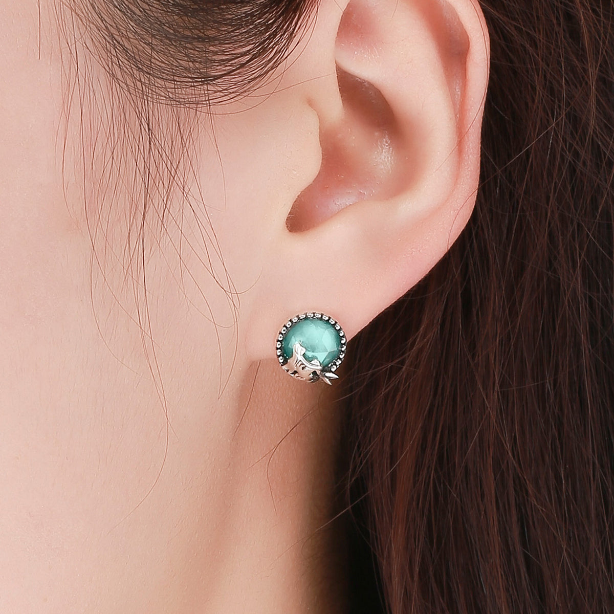 S925 Oxidized Silver Transparent Glass Earrings for Women DestGlow