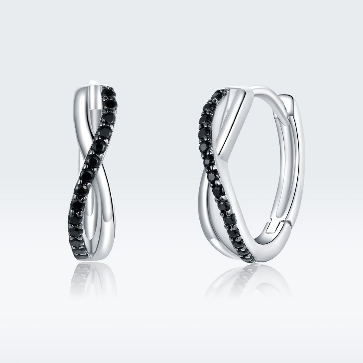 925 Sterling Silver Earrings 1.3*0.4cm with Pavé Setting CZ for Women DestGlow