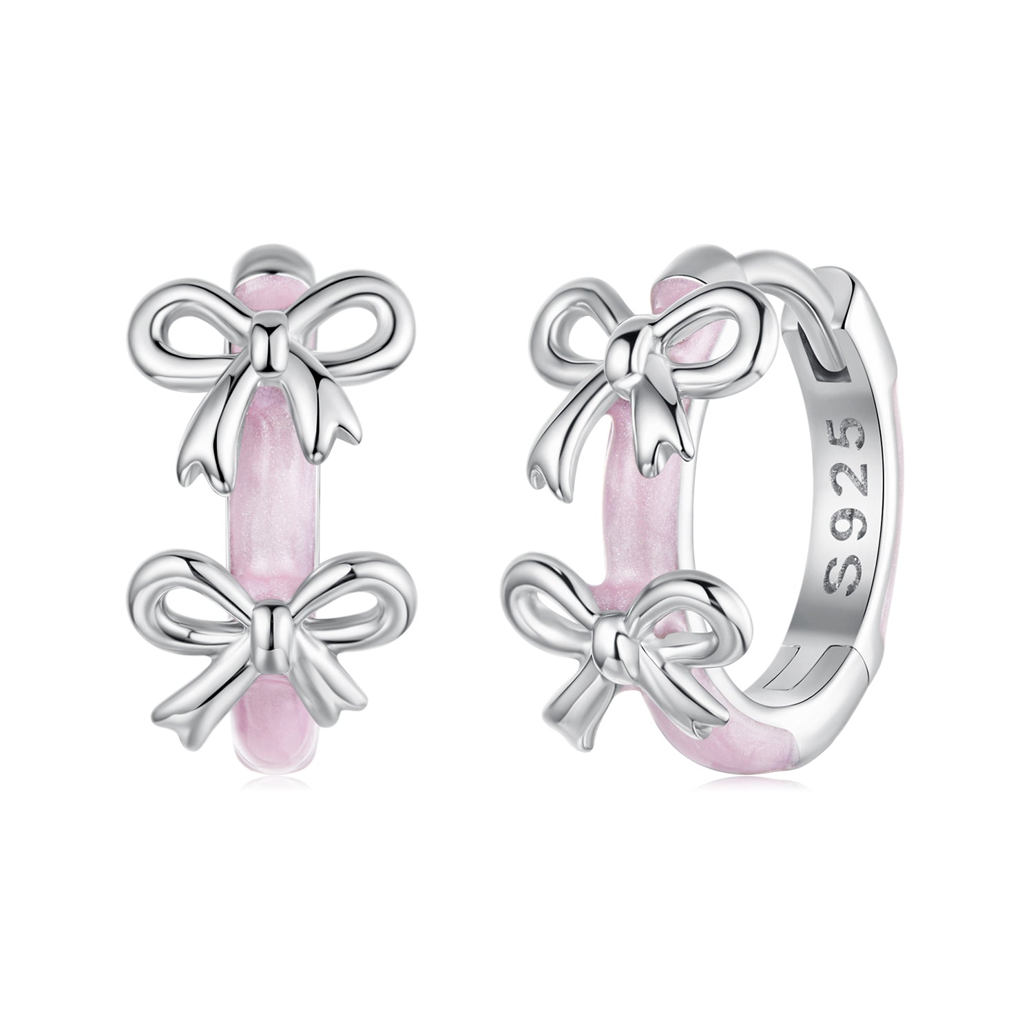 925 Sterling Silver Enamel White Gold Plated Earrings for Women DestGlow