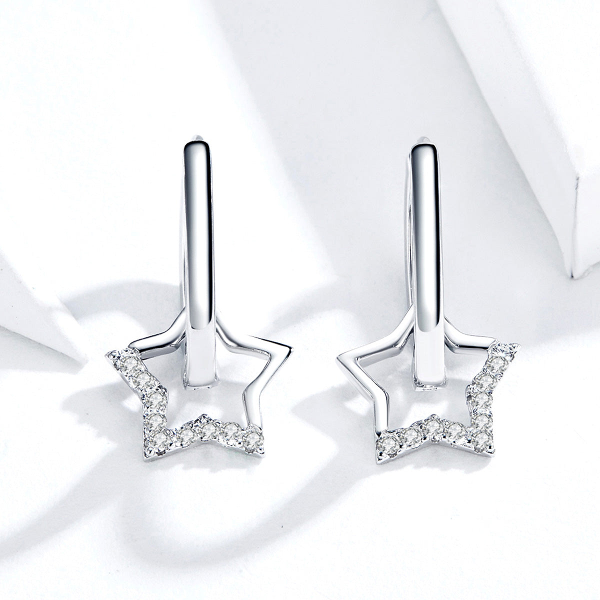 S925 Sterling Silver Plated Platinum CZ Earrings for Women DestGlow