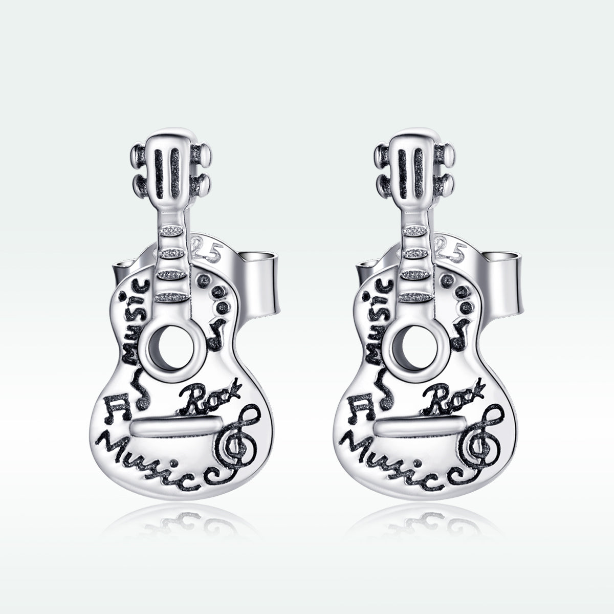 925 Sterling Silver & Oxidized Silver Earrings for Women - 1.3*0.6cm DestGlow