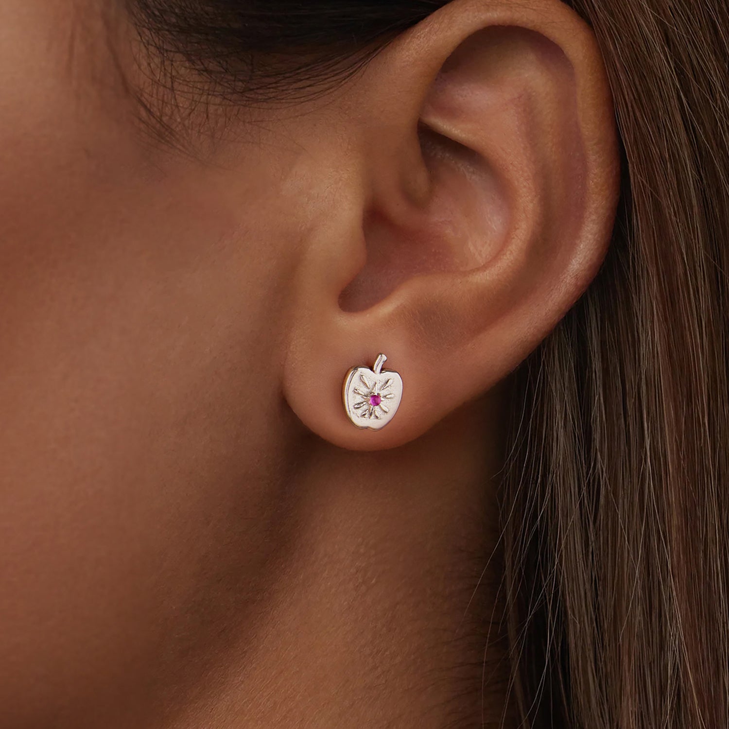 925 Sterling Silver Earrings with Synthetic Spinel & Enamel, 1.1x0.8cm for Women DestGlow