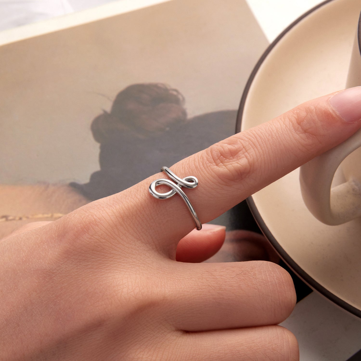 925 Sterling Silver Oxidized Silver 0.16 cm Ring DestGlow
