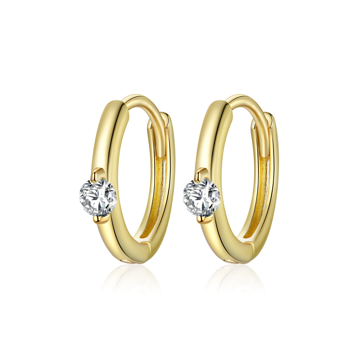 925 Sterling Silver Pavé Setting CZ Gold Plated Earrings for Women DestGlow
