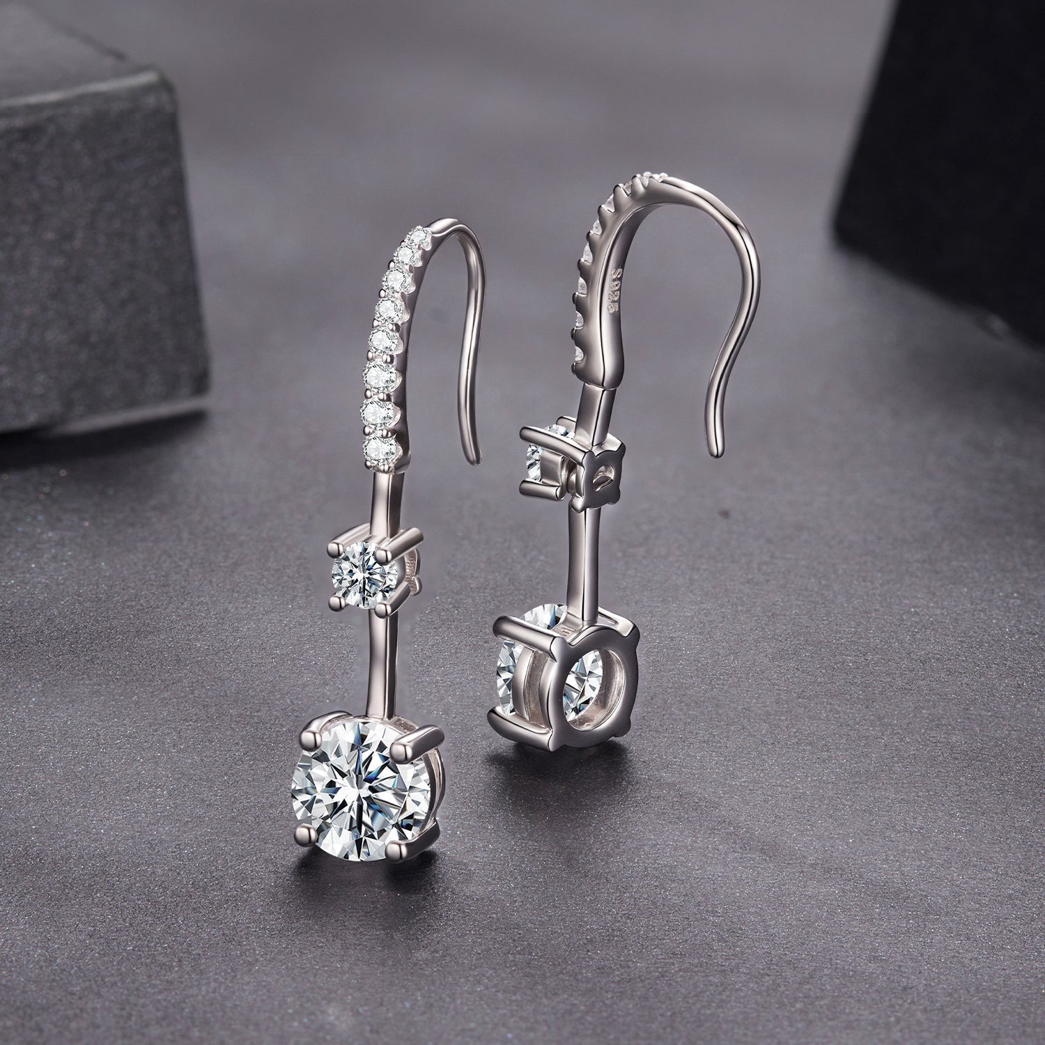 925 Sterling Silver Moissanite 1.00 Carat Earrings for Women DestGlow