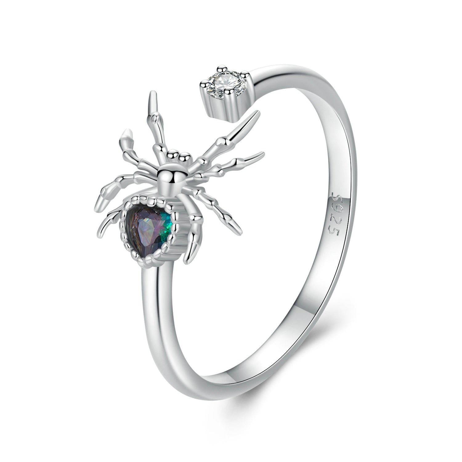 925 Sterling Silver White Gold Plated Ring with Pavé Setting CZ for Women DestGlow