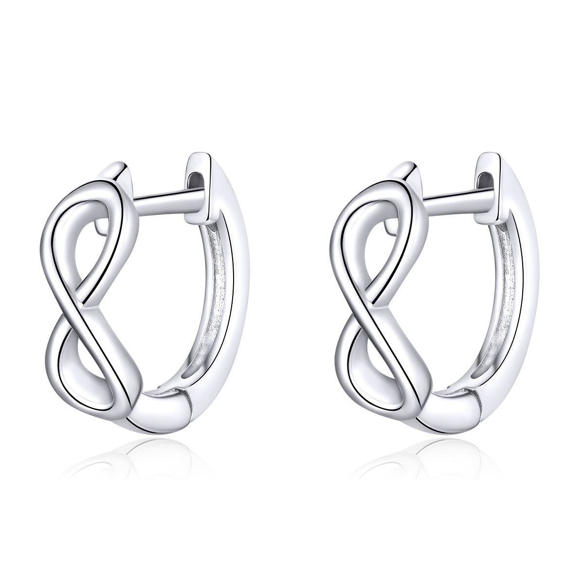 925 Sterling Silver Earrings - 1.2*0.4cm, Platinum Plated for Women DestGlow
