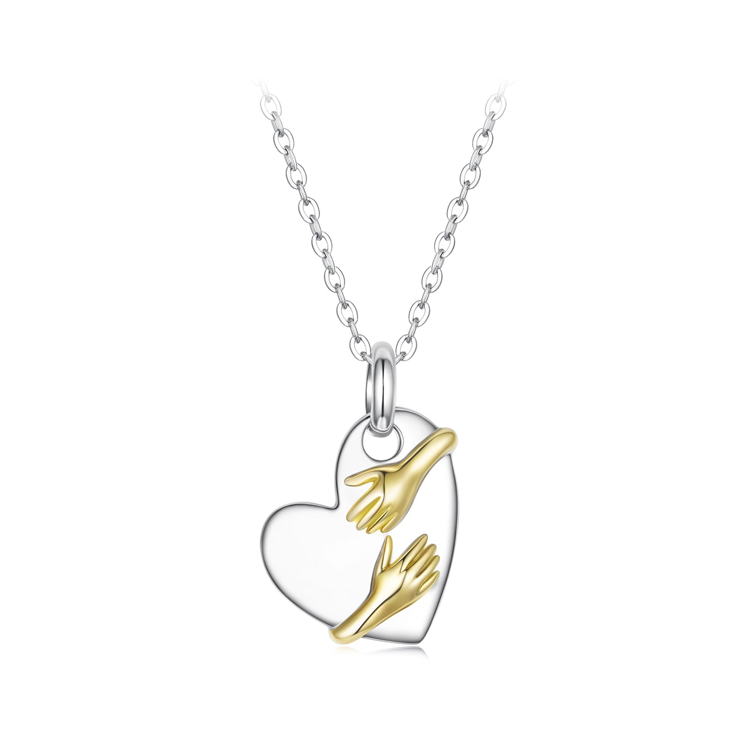 925 Sterling Silver + Plated White Gold + Plated Gold 1.8*1.2cm Necklace for Women DestGlow
