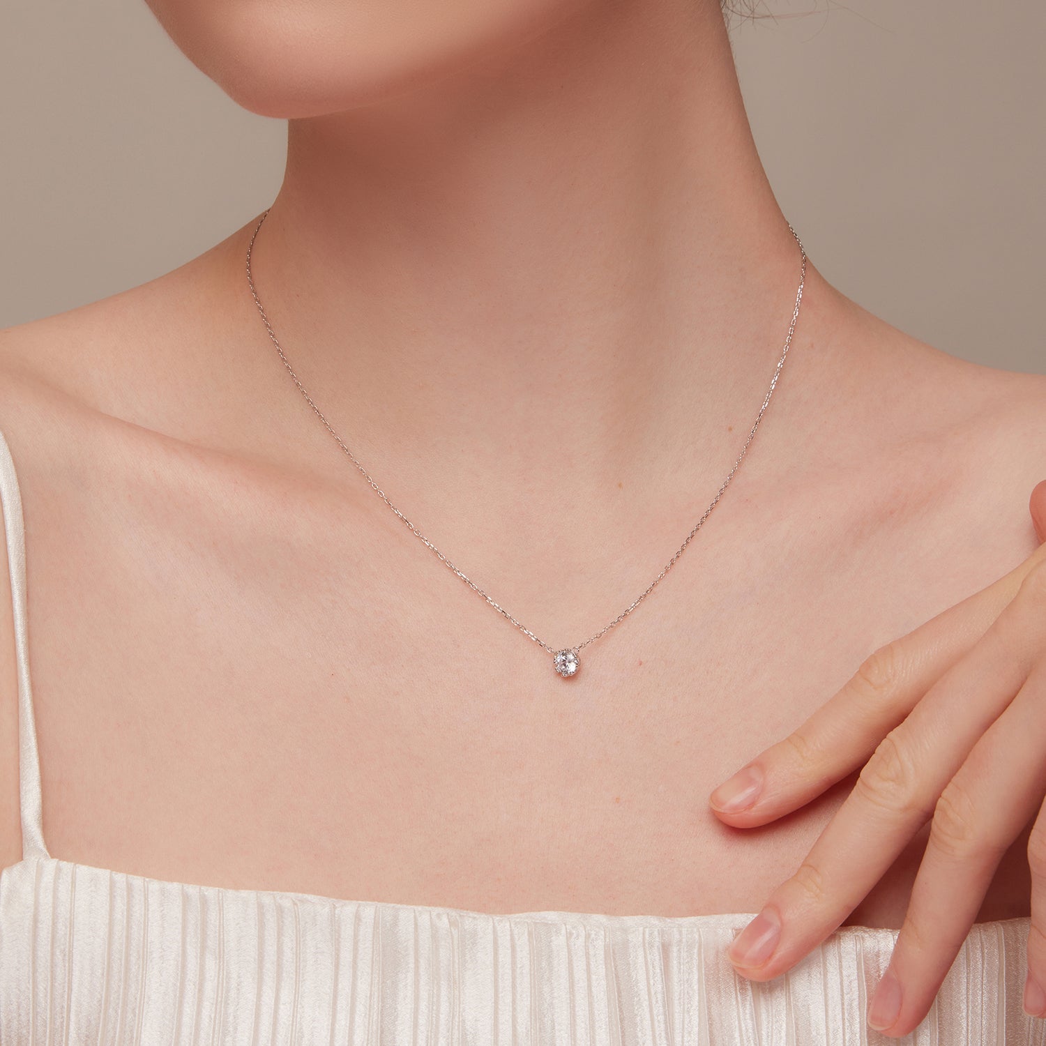 925 Sterling Silver Adjustable Necklace with CZ Pendants for Women DestGlow