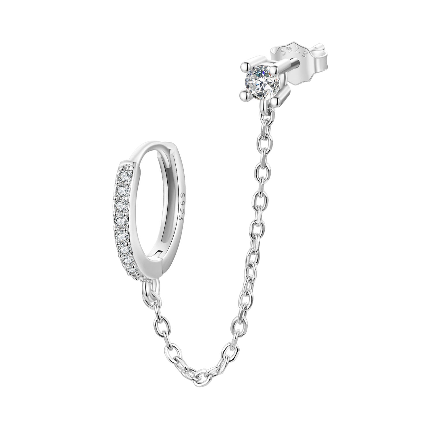 S925 Sterling Silver 3mm Pavé Setting CZ Earrings for Women DestGlow