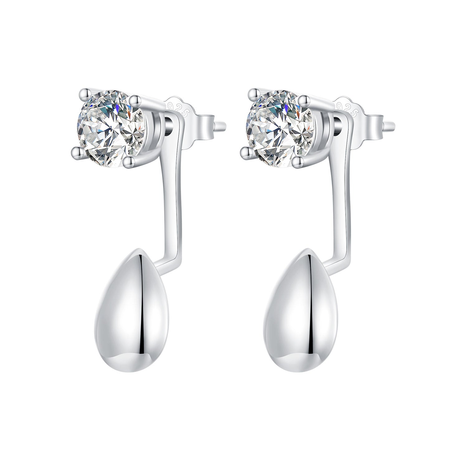 925 Sterling Silver Plated White Gold Earrings with Pavé Setting CZ DestGlow