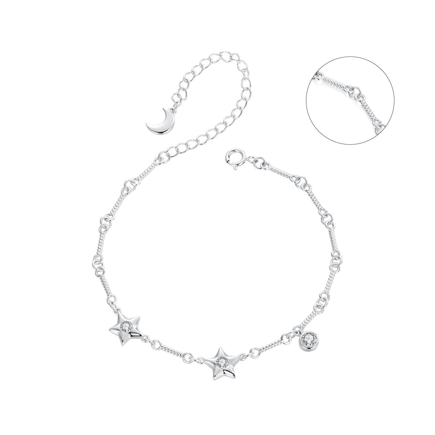 925 Sterling Silver White Gold Plated CZ Bracelet for Women DestGlow