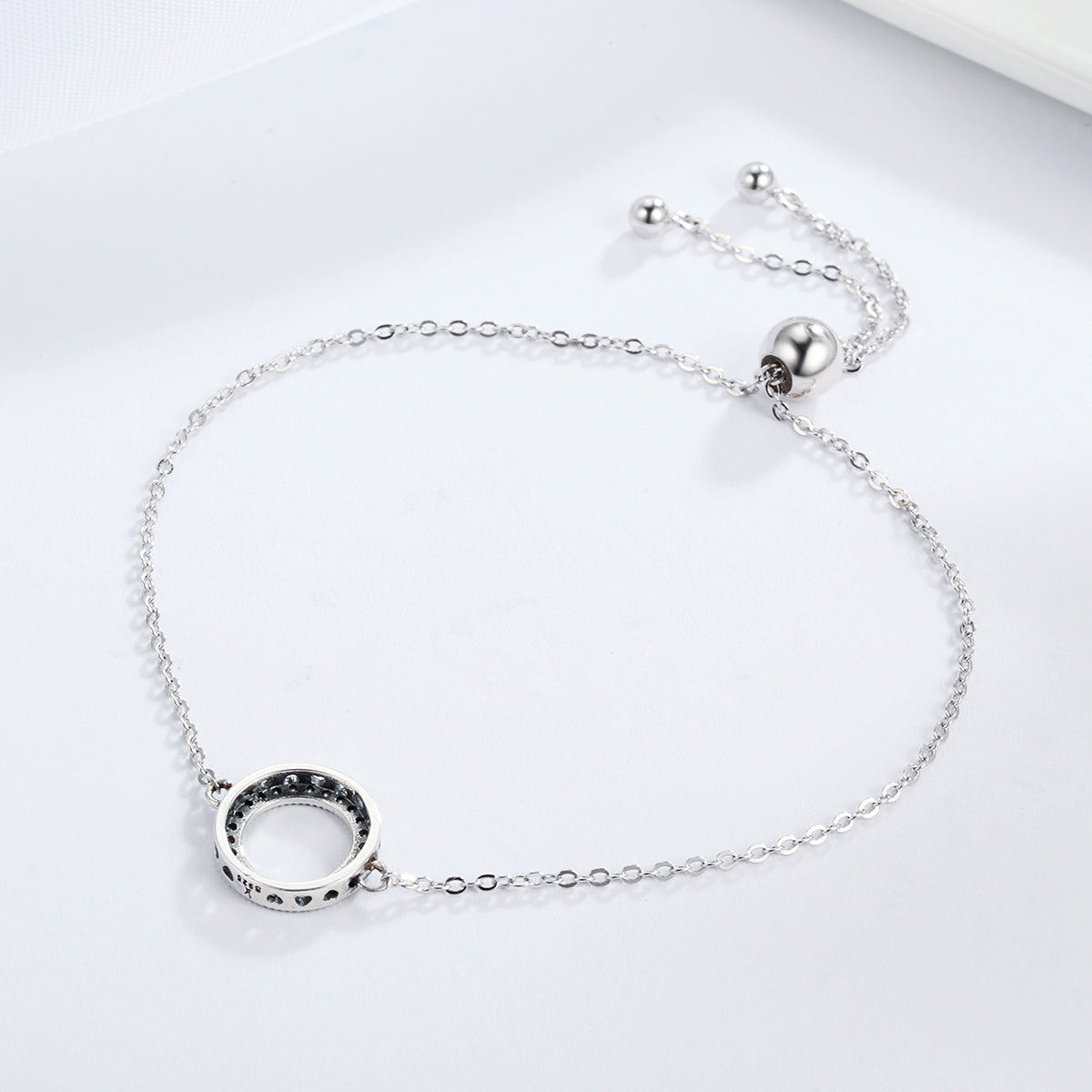 925 Sterling Silver Bracelet 26.5CM with 1.5*1.1CM Pendant for Unisex DestGlow