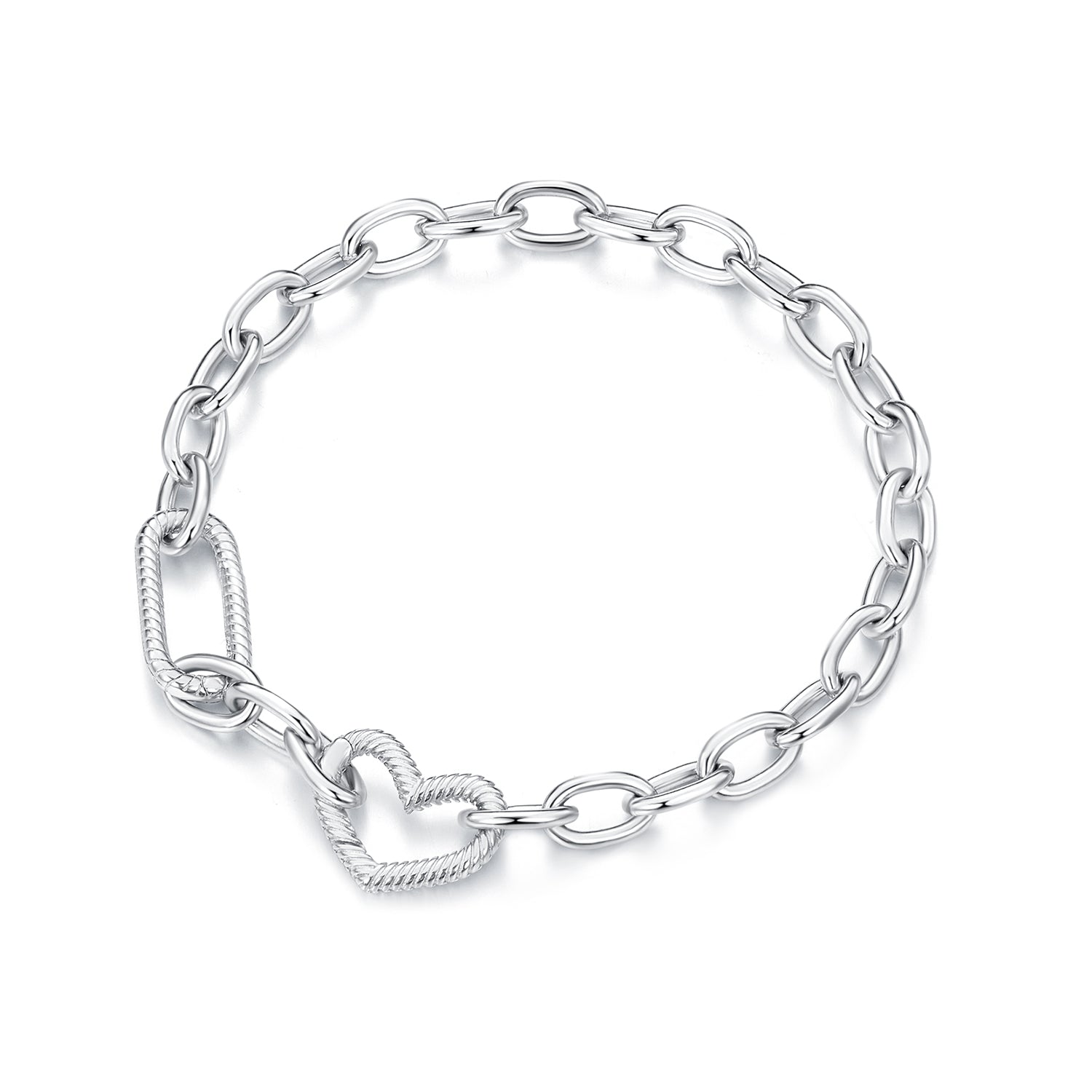 925 Sterling Silver Plated 190mm Bracelet for Women DestGlow