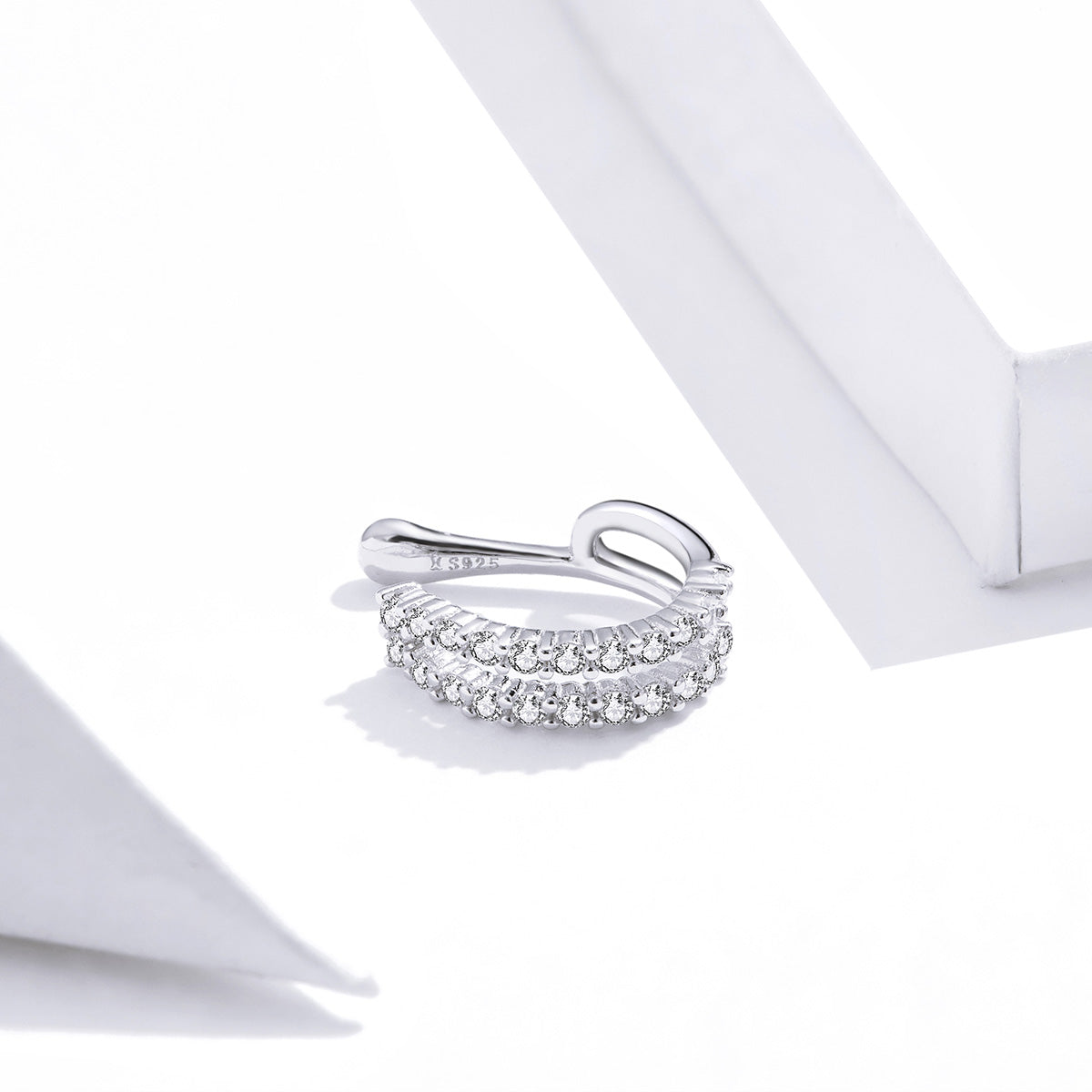 925 Sterling Silver Plated Platinum CZ Earrings DestGlow