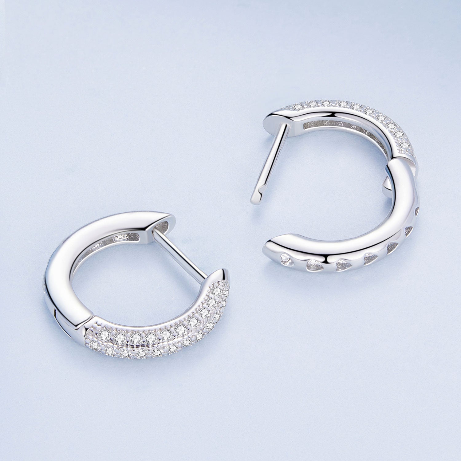 925 Sterling Silver Pavé Setting CZ Earrings for Women DestGlow