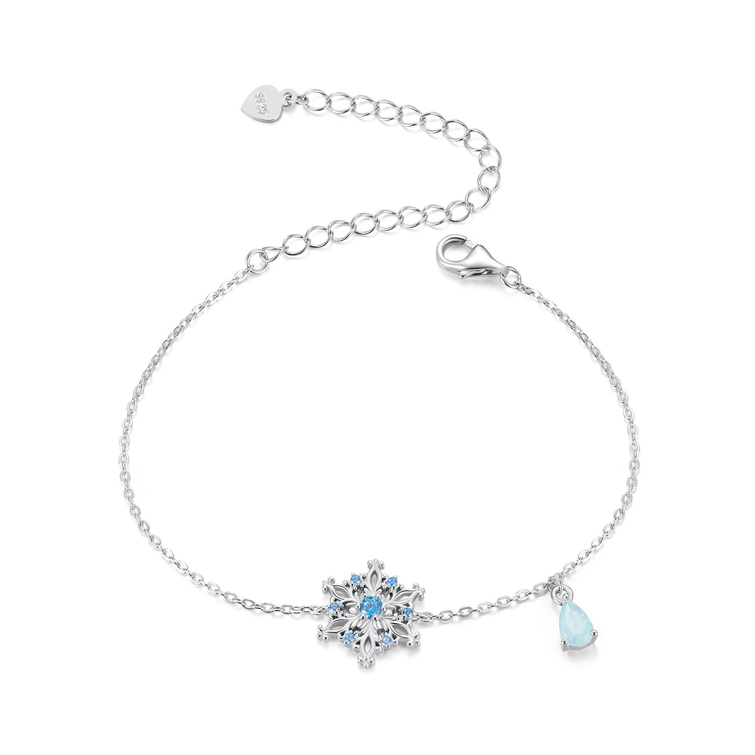 925 Sterling Silver Plated Platinum Bracelets with Ice Flower Zirconia for Women DestGlow