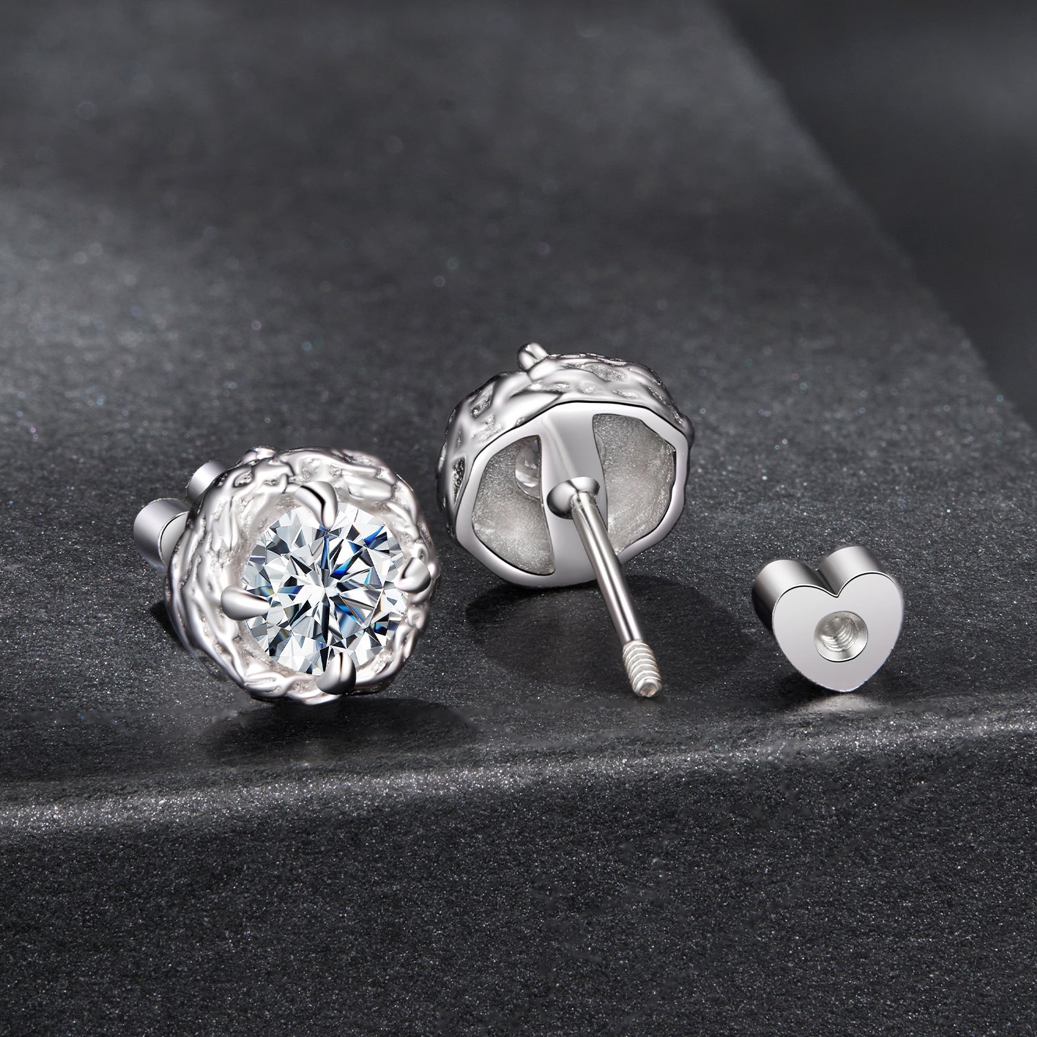 925 Sterling Silver 0.5 Carat Moissanite Earring for Women DestGlow
