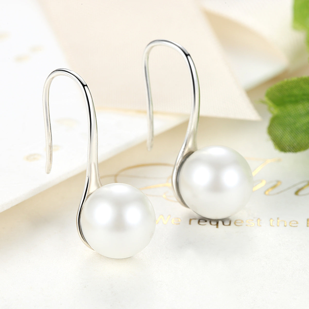 925 Sterling Silver Genuine Shell Pearl Earrings for Women DestGlow