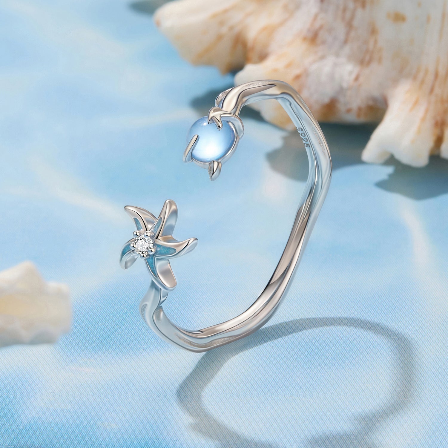 925 Sterling Silver Ring with White Gold Plating, 0.16cm Width for Women DestGlow