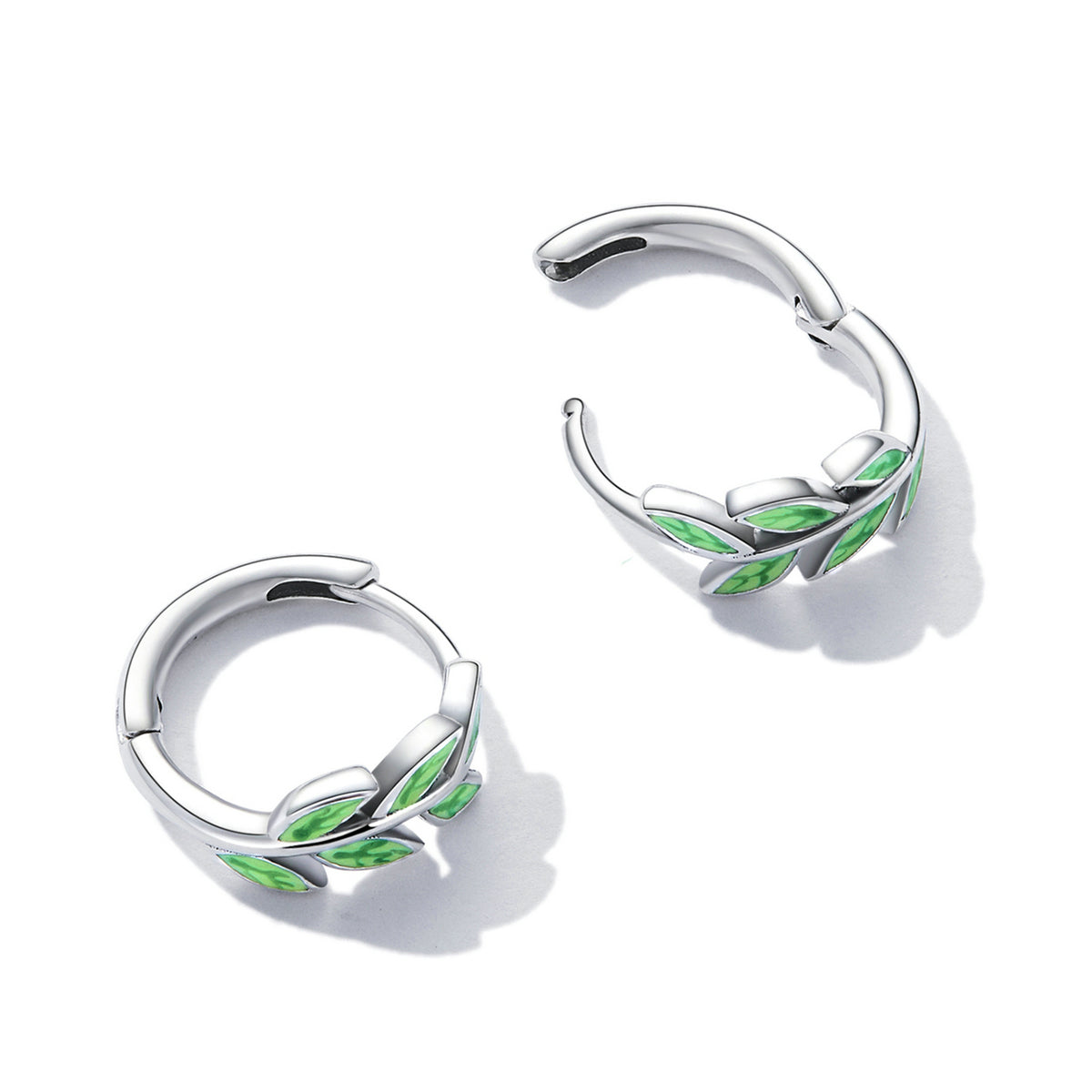 925 Sterling Silver Enamel Oxidized Silver Earrings for Women, 1.2*0.5cm DestGlow