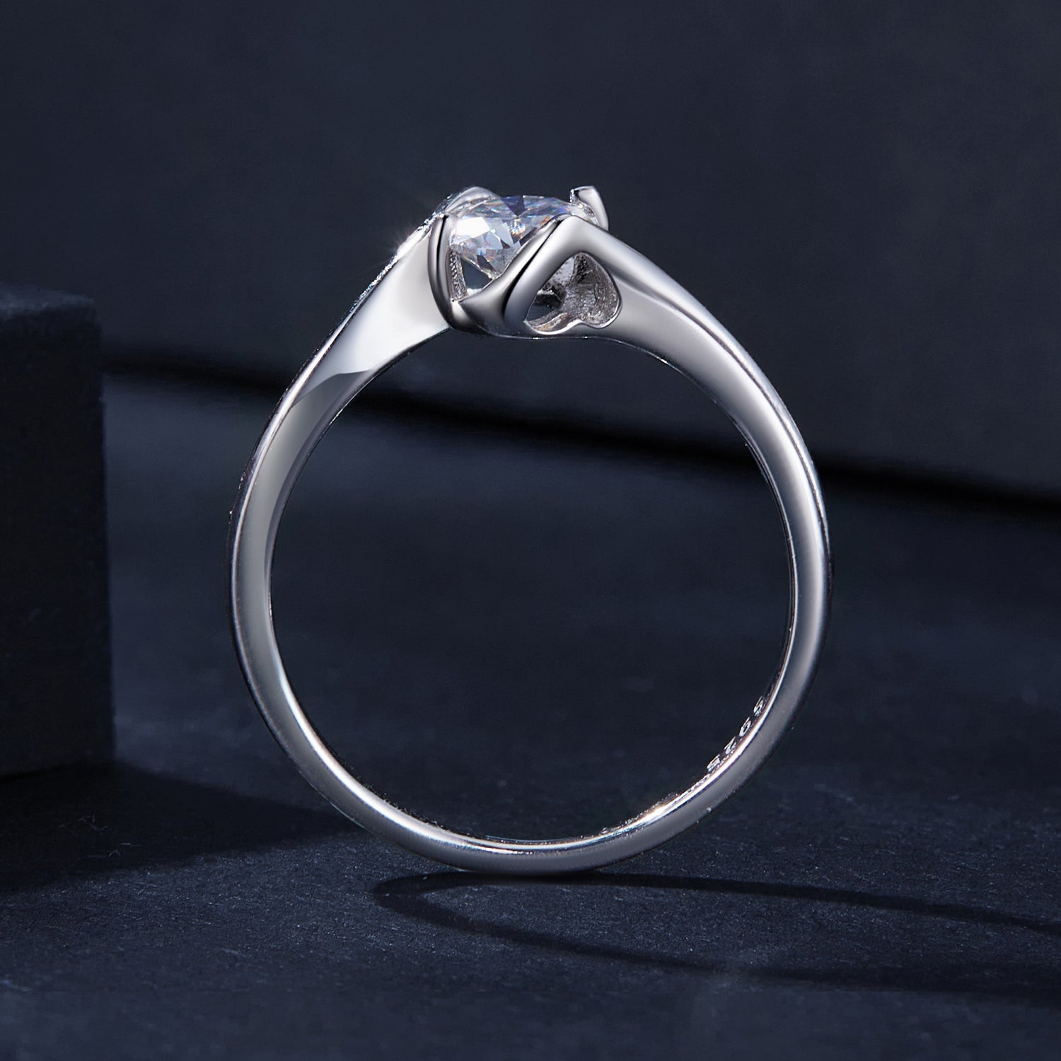 925 Sterling Silver 5mm Moissanite Ring for Women DestGlow
