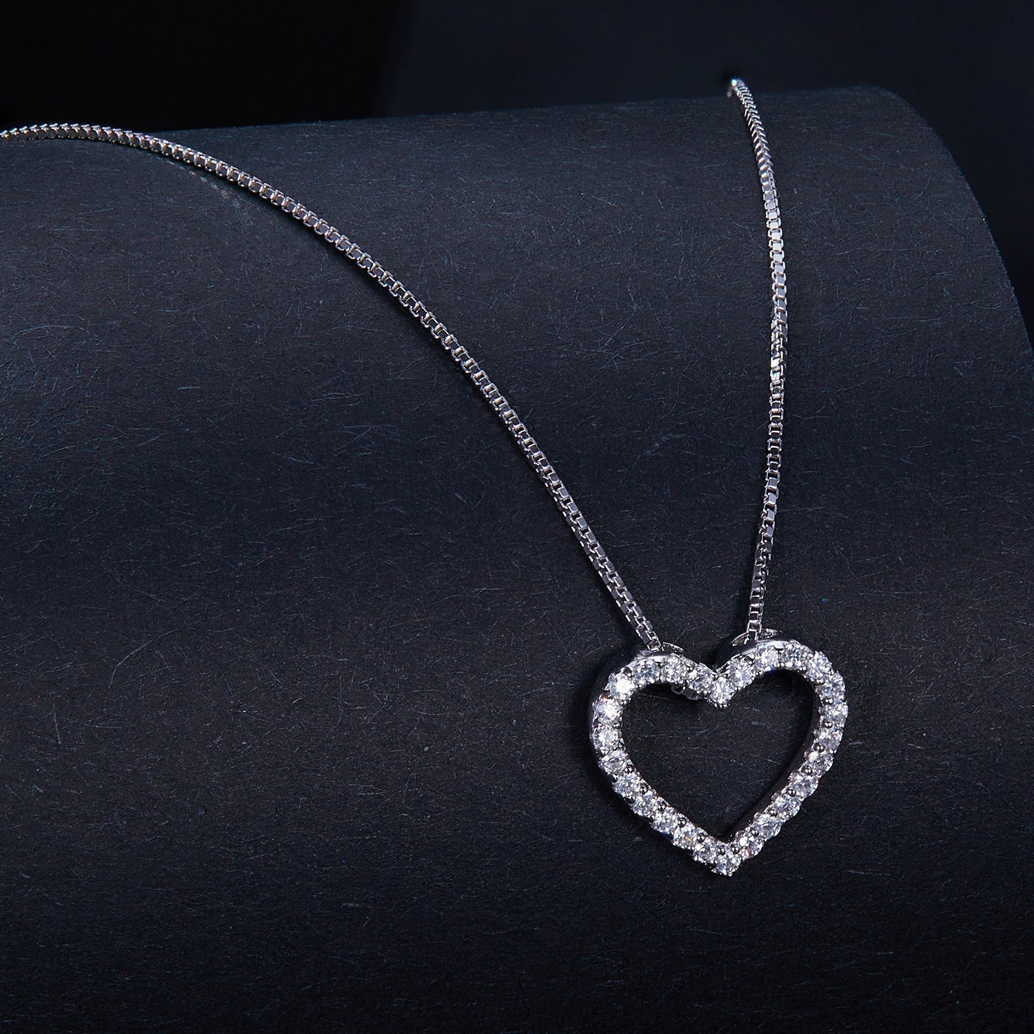 S925 Sterling Silver Necklace with Moissanite, 400mm + 50mm, Platinum Plated, Women DestGlow