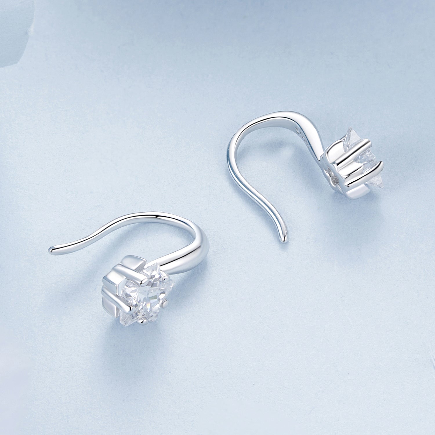 925 Sterling Silver Earrings with Pave Setting CZ 12*5mm for Women DestGlow