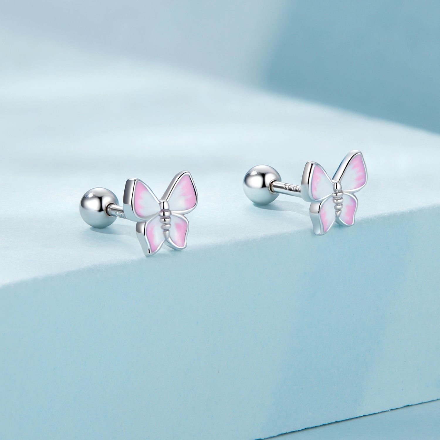 925 Sterling Silver Earrings with Enamel Process, 0.6cm, for Women DestGlow