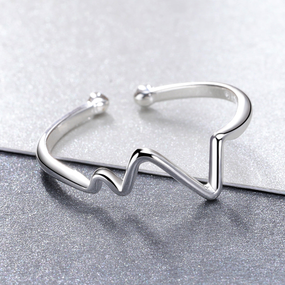 925 Sterling Silver Platinum Plated 0.1cm Ring for Men DestGlow