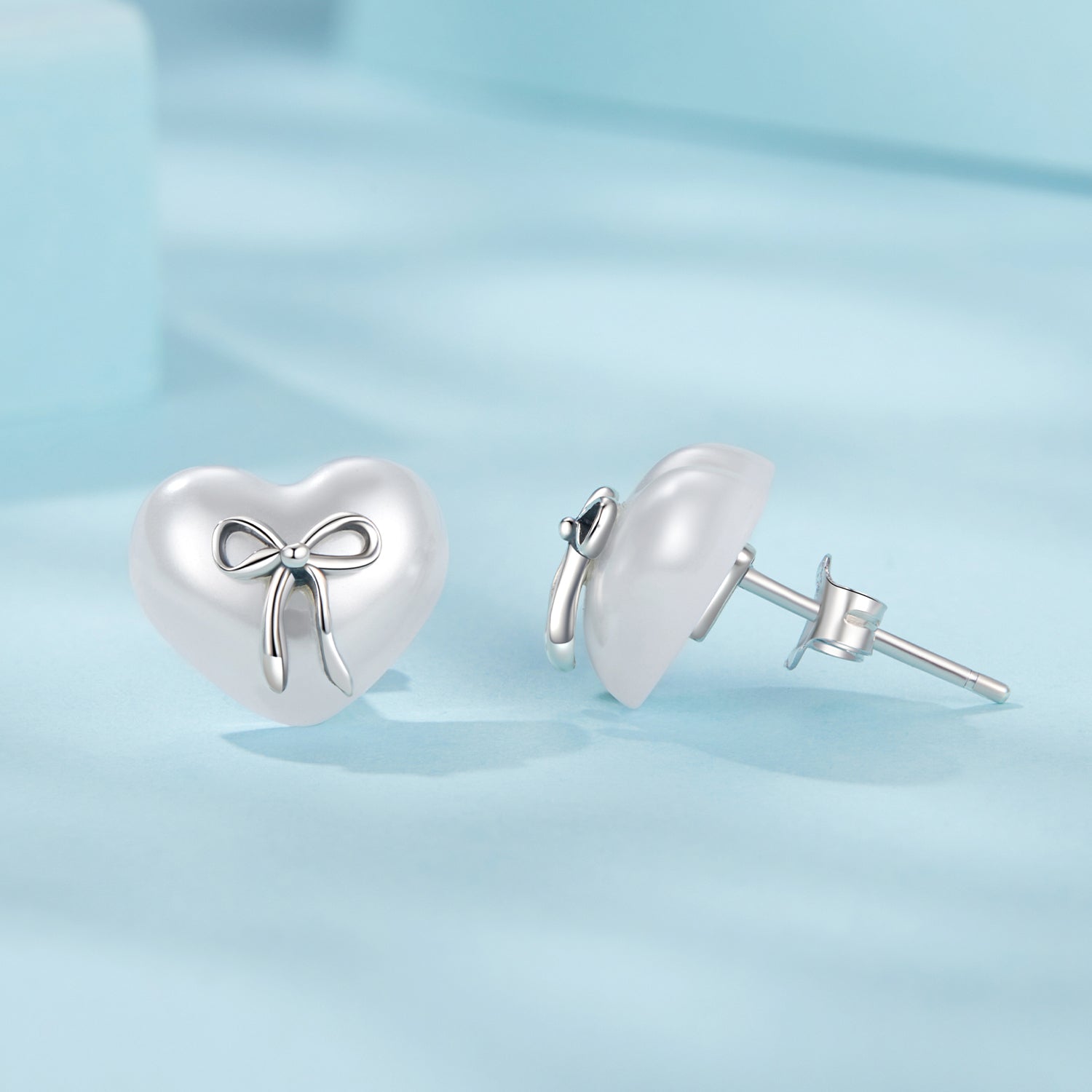 925 Sterling Silver Earrings with Quality Shell Pearl, Size 1*1.2cm for Women DestGlow