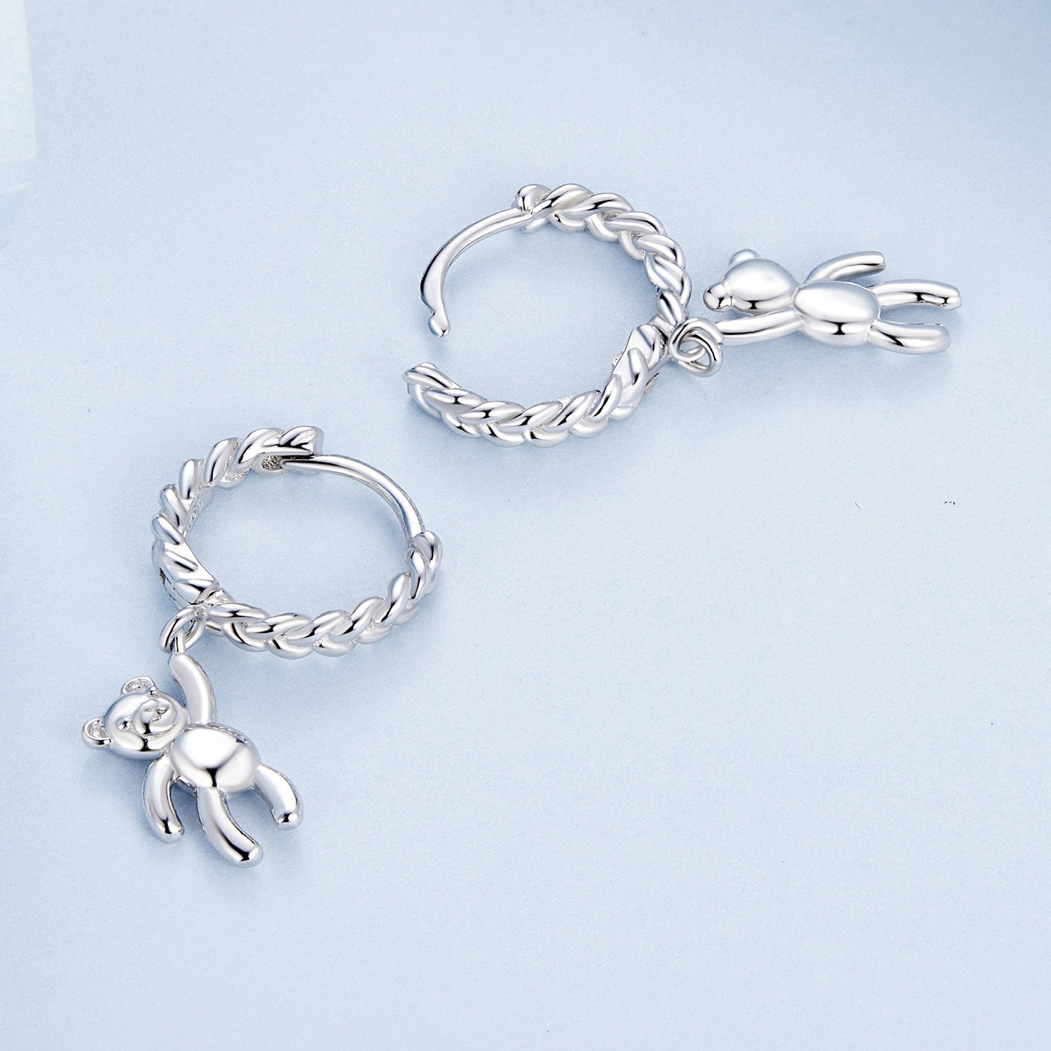 925 Sterling Silver Plated Platinum Earrings DestGlow