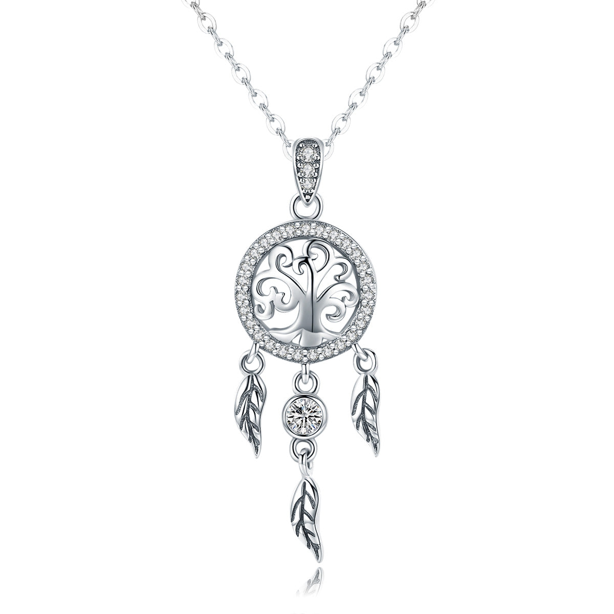 925 Sterling Silver Necklace 36-45cm with Pendant for Women DestGlow