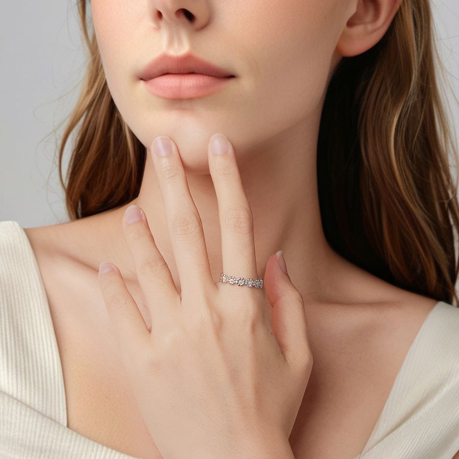 925 Sterling Silver Ring for Women - Style E, 0.4cm Width DestGlow