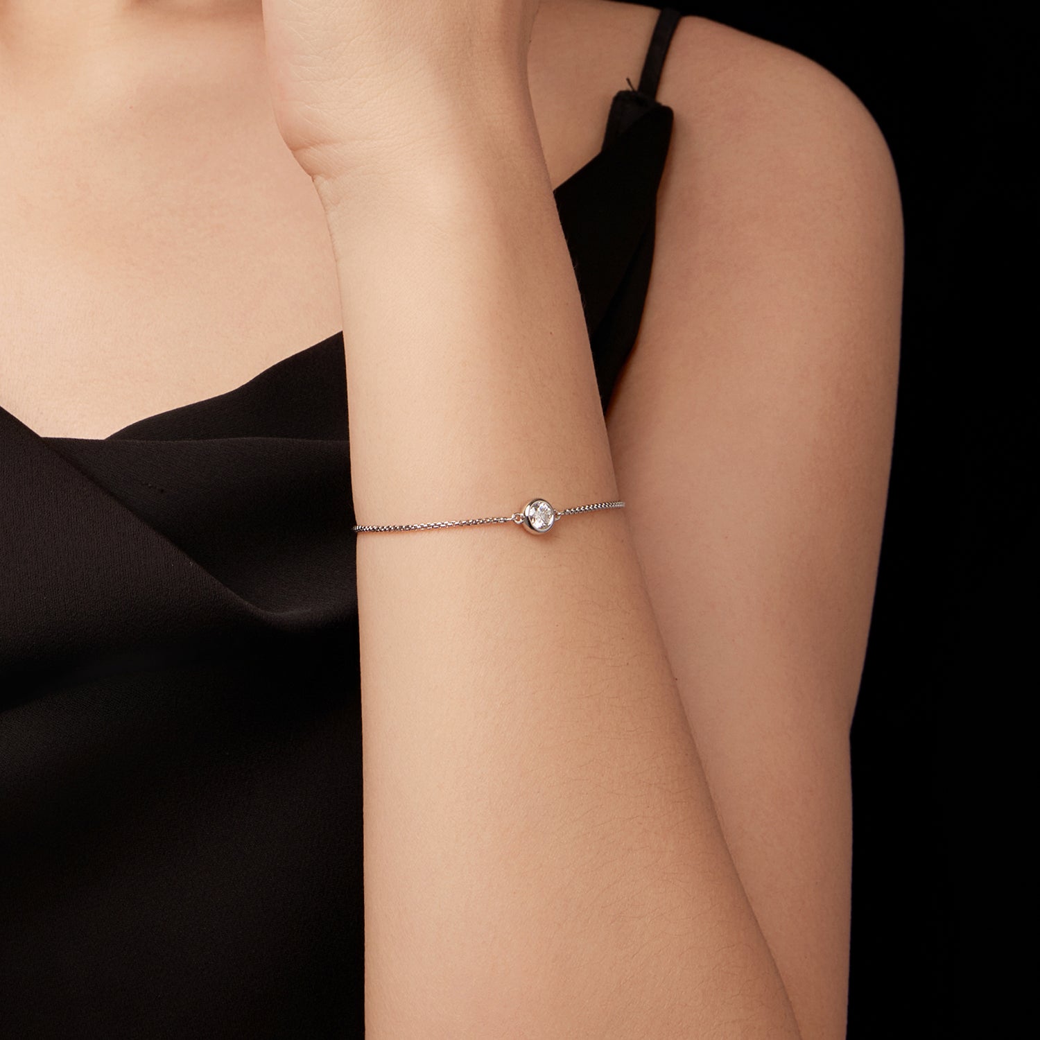 925 Sterling Silver 0.50 Carat Moissanite Bracelet for Women DestGlow