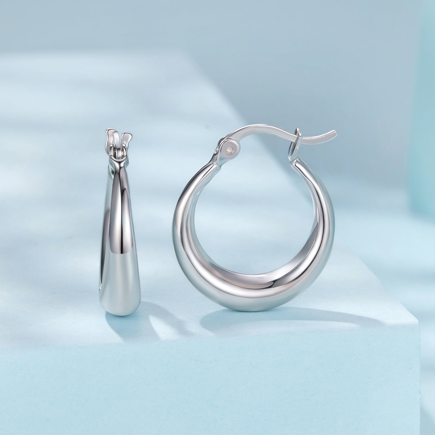 925 Sterling Silver White Gold Plated Earrings 3.0*0.7cm for Women DestGlow