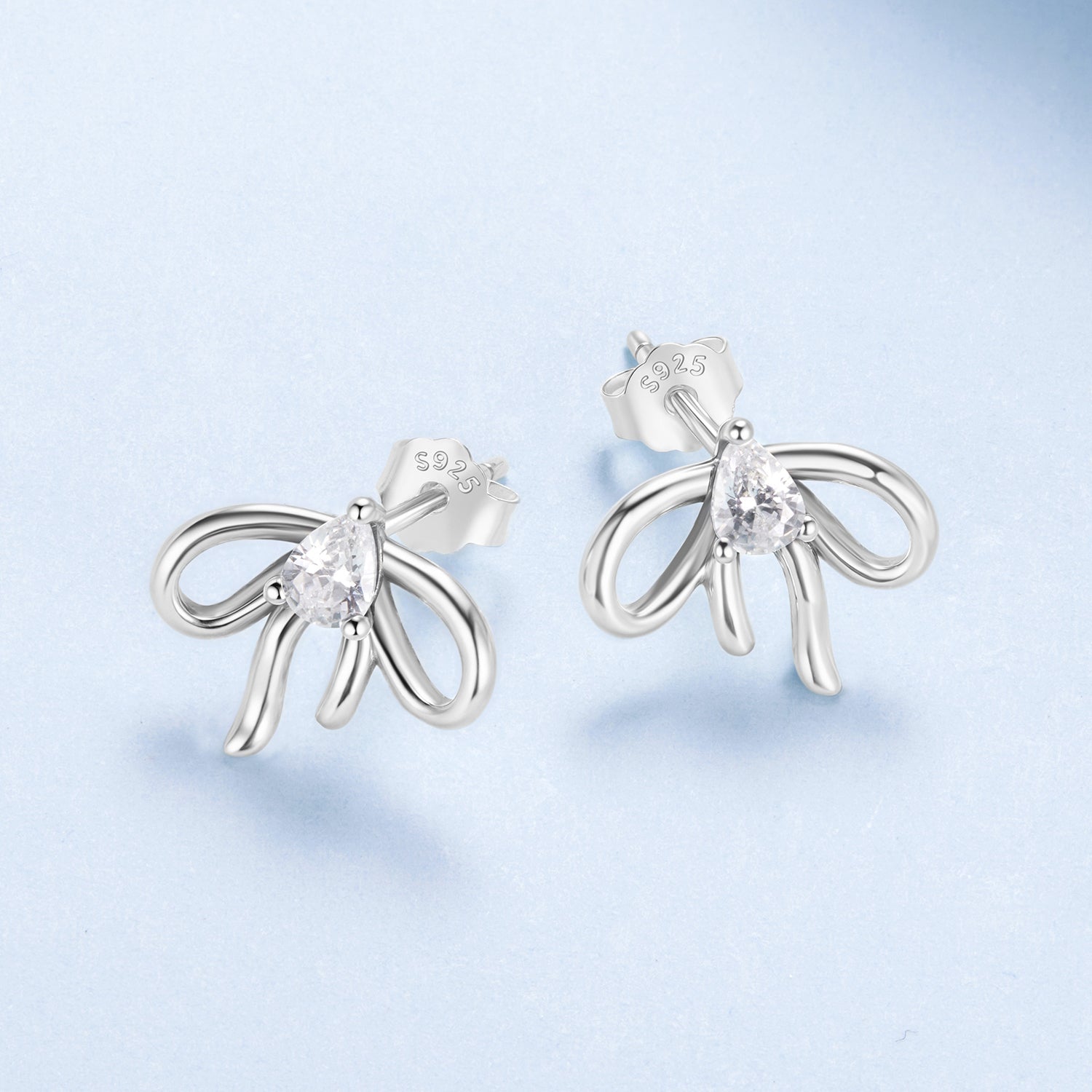 925 Sterling Silver Earrings with Pavé Setting & Oxidized Finish DestGlow