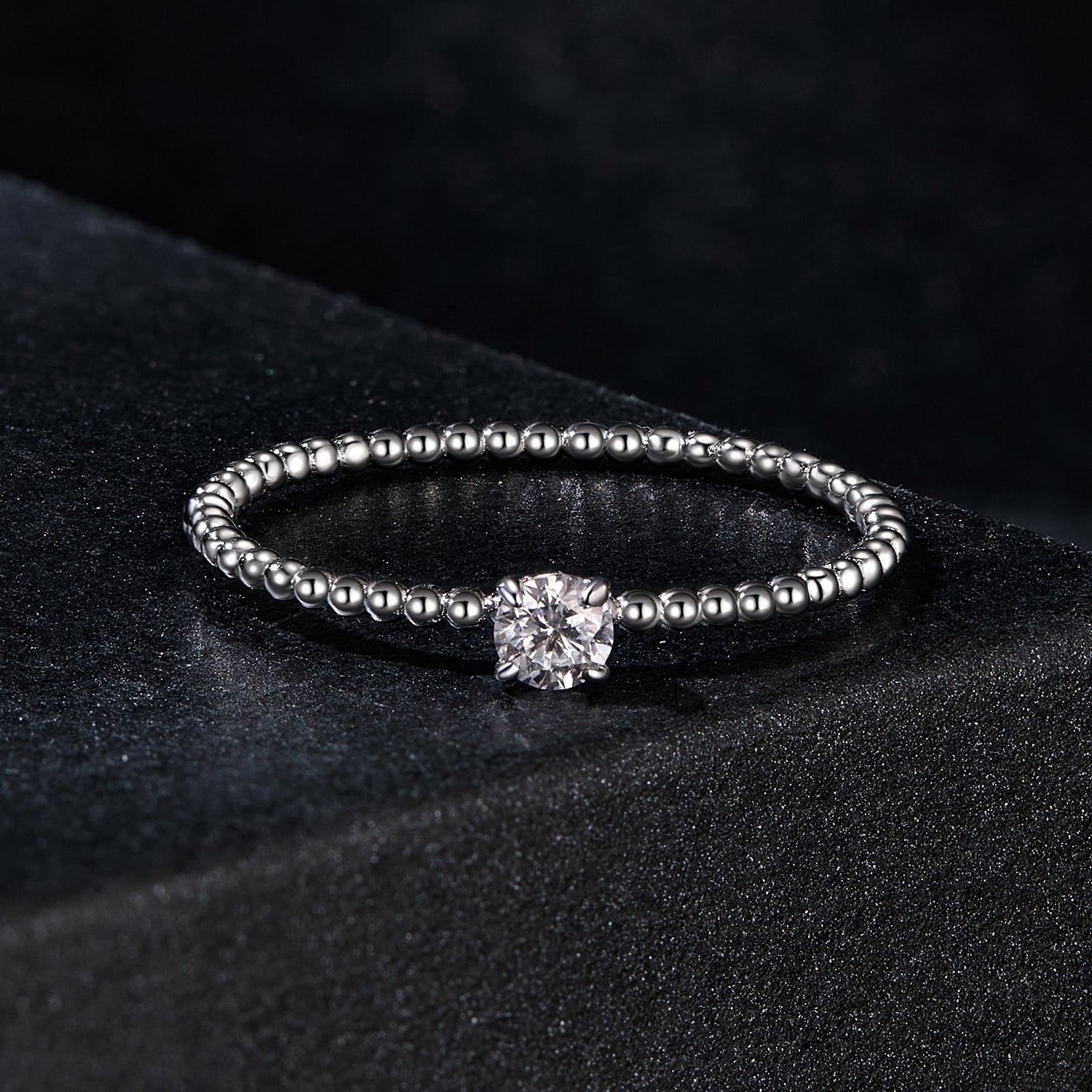 925 Sterling Silver 3mm Moissanite Ring for Women - Size 6 DestGlow