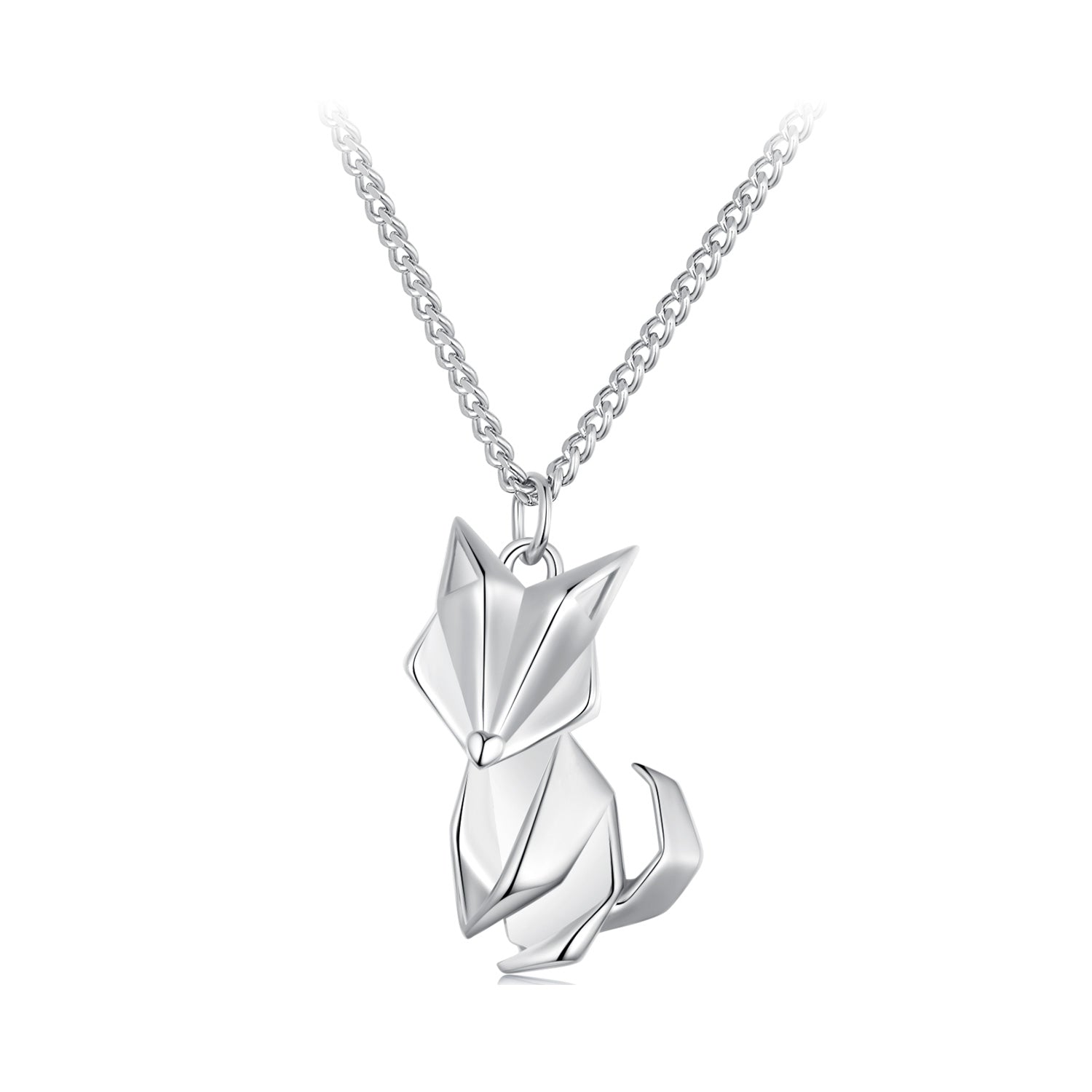 925 Sterling Silver 16mm x 10mm Platinum Plated Necklace for Unisex DestGlow