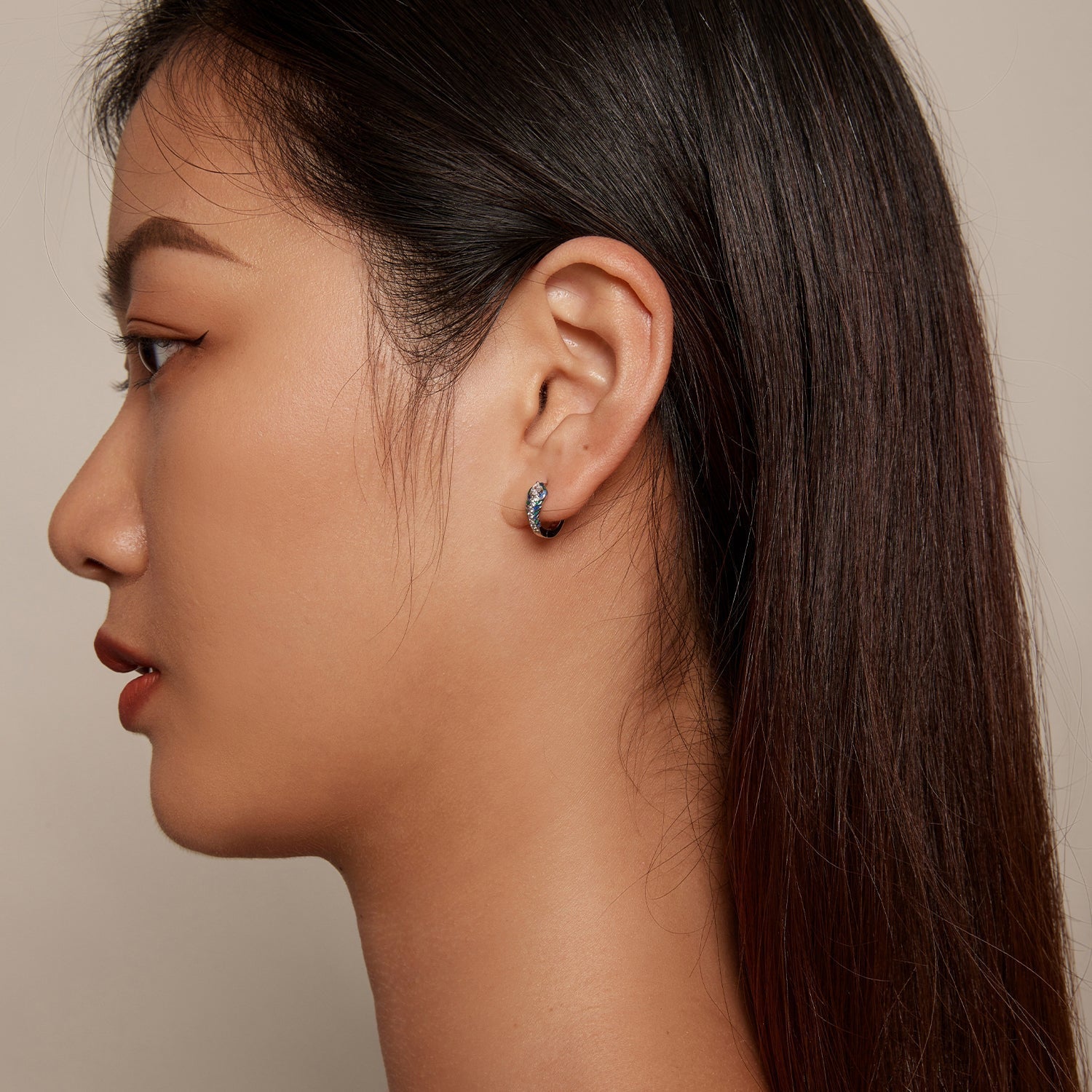 925 Sterling Silver Enamel Oxidized Earrings with Pavé Setting for Women DestGlow