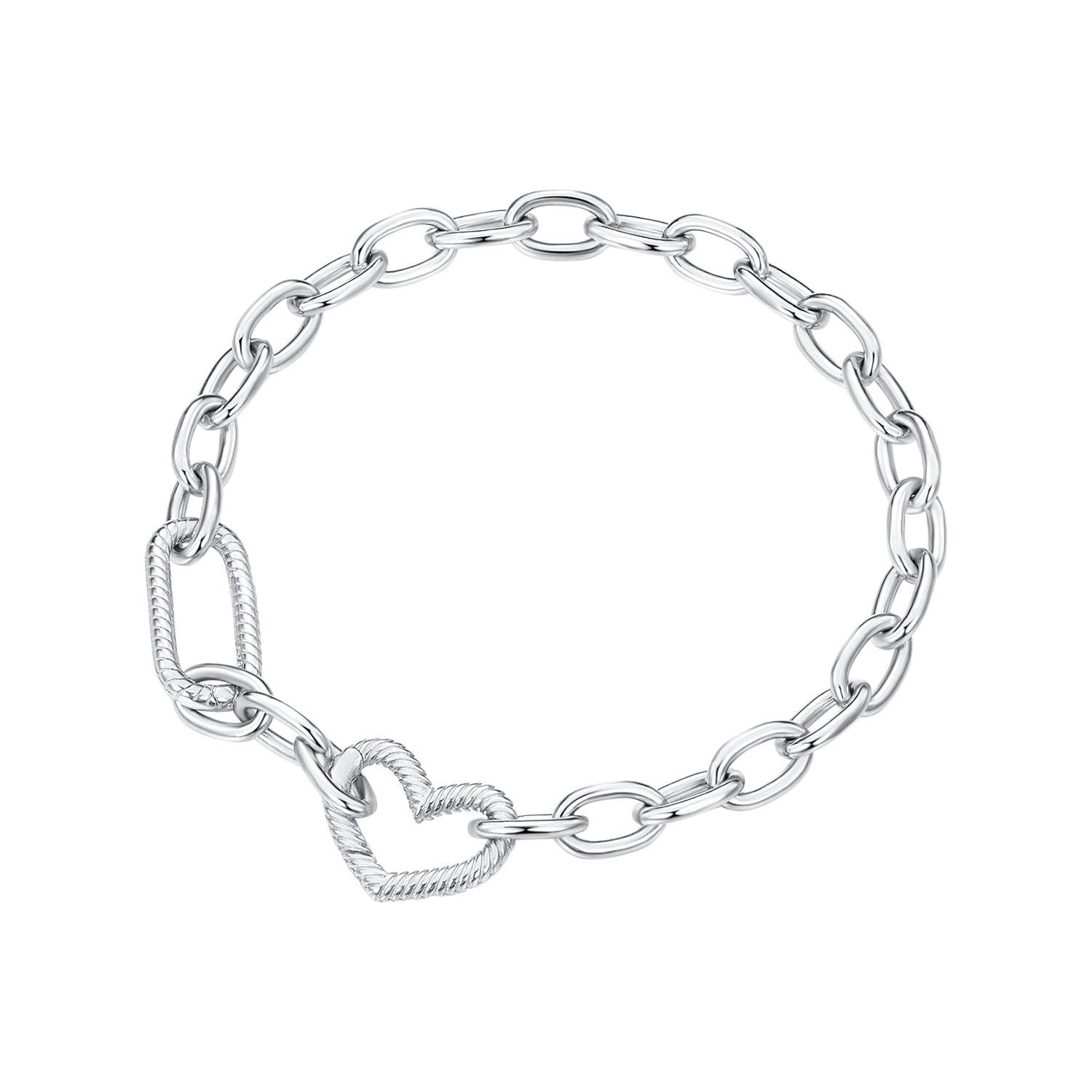 925 Sterling Silver Plated 190mm Bracelet for Women DestGlow