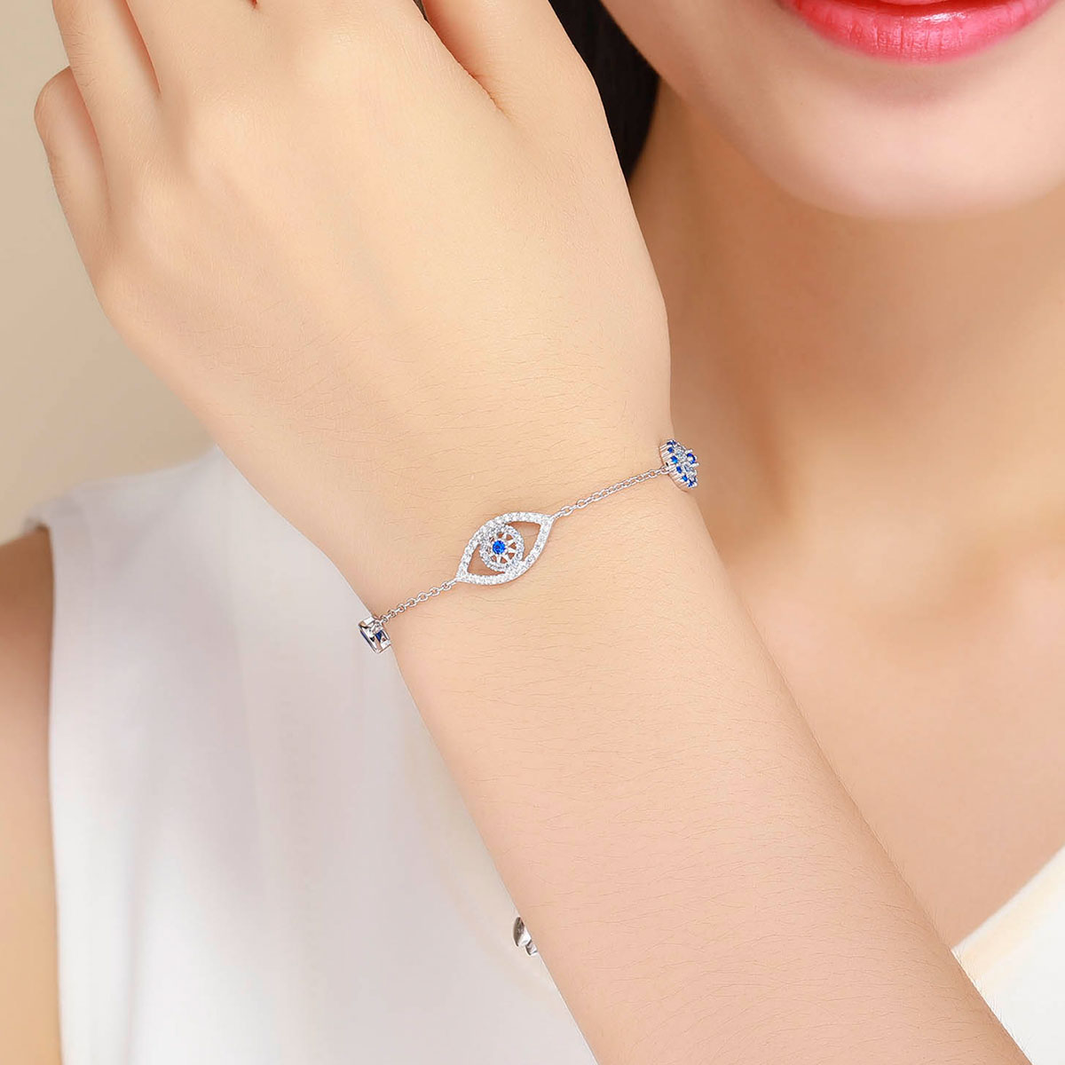 925 Sterling Silver Bracelet 22cm Length 0.9*2.2cm for Women DestGlow